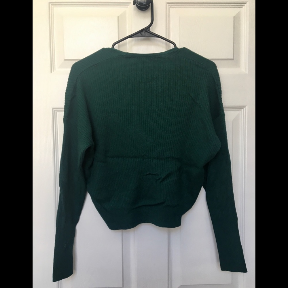 Leith Ribbed Wrap Sweater Evergreen - Picture 6 of 9